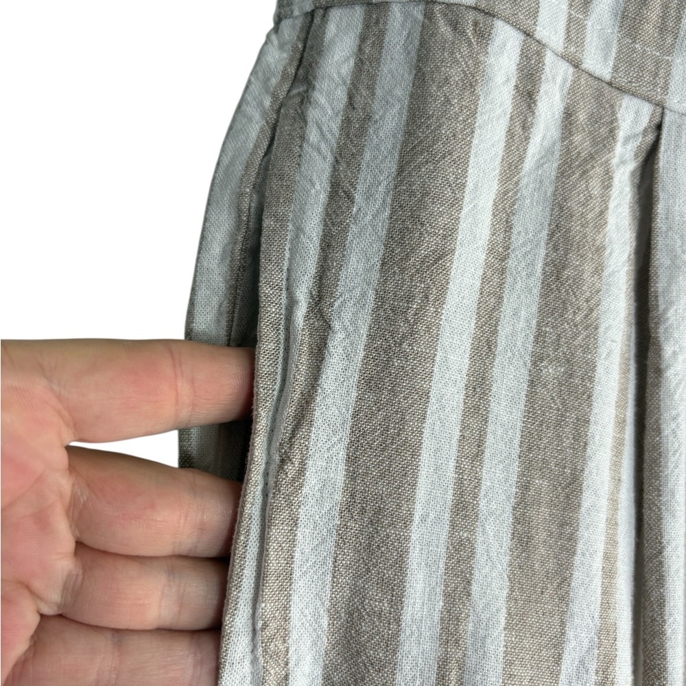 LAND n SEA Linen Blend Striped Tan/White Wide Leg Pants Size XL -- COASTAL VIBES - Picture 6 of 9